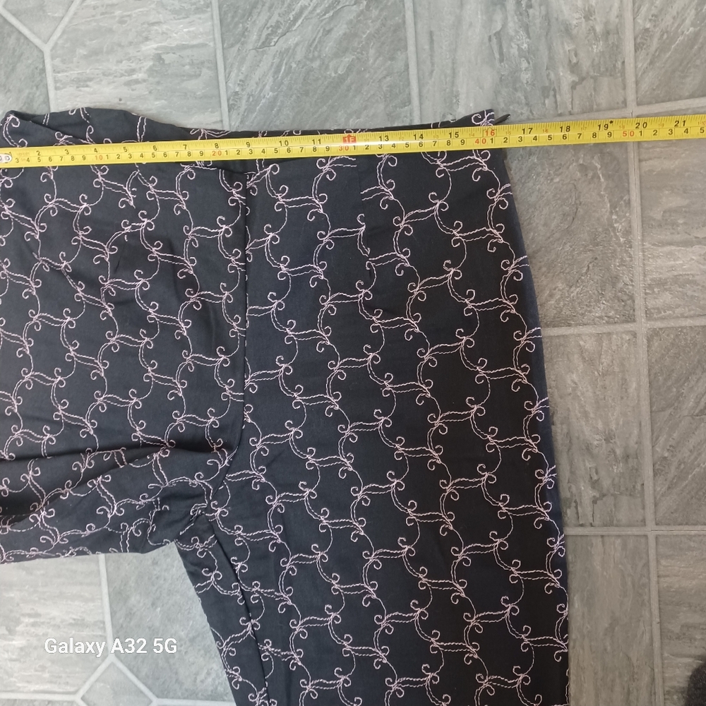Alanni by Donny  Brook Size 12 Stylish Black Patterned Women's Pants - Picture 9 of 13